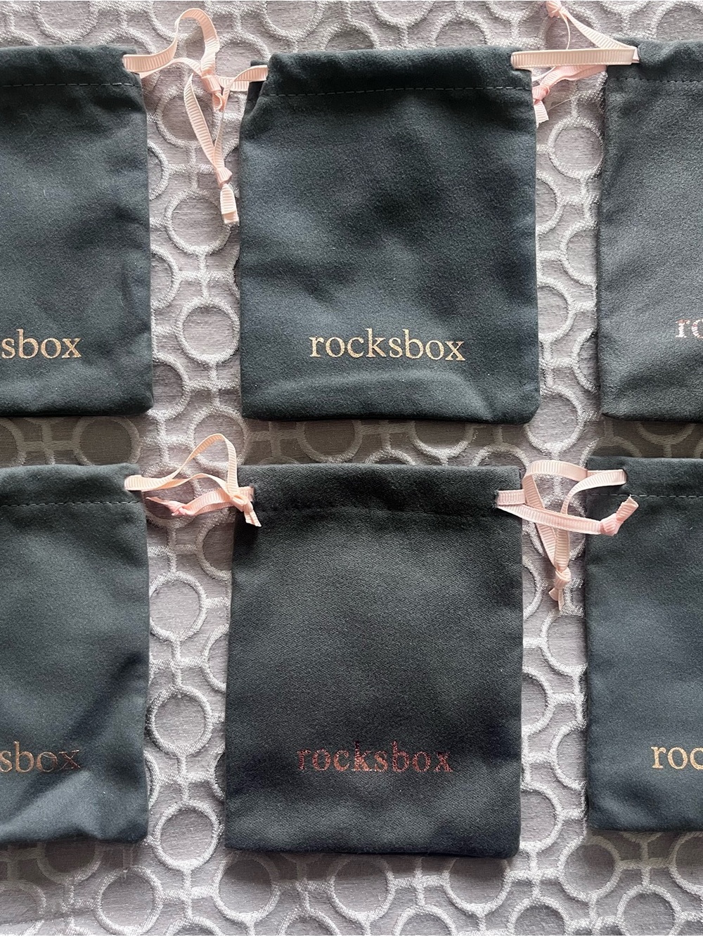 Rocksbox 6pc Drawstring Jewelry Dust Bags